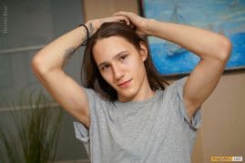 Cute twink with long hair
